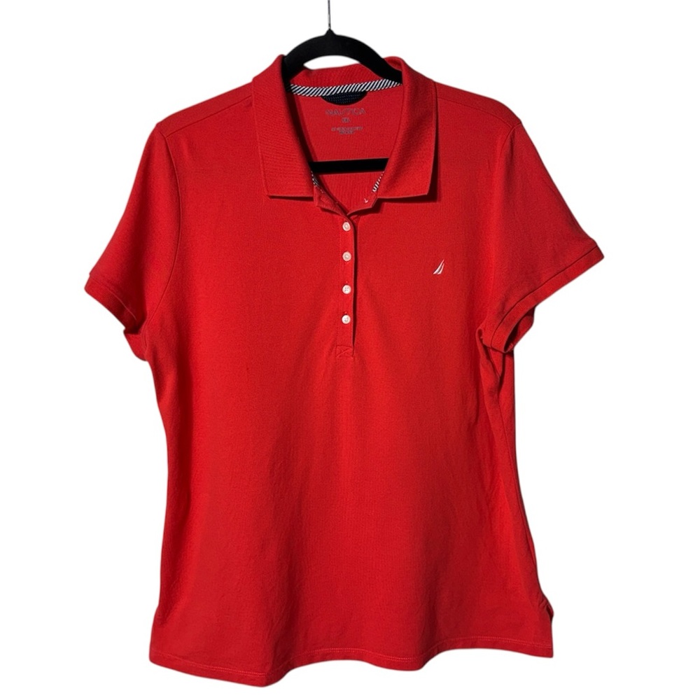 Nautica Women's Watermelon/Coral Pique Polo Shirt